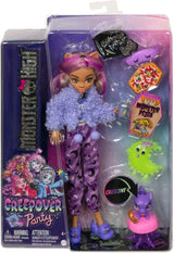 Panenka MONSTER HIGH a doplňky na spaní, panenka Clawdeen Wolf s kočkou, Creepover Party, HKY67