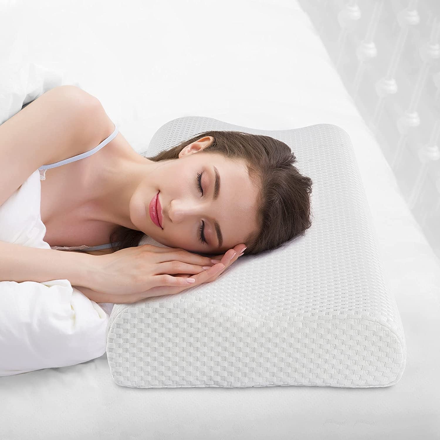 Findigit Health Pillow Polštář z paměťové pěny Ortopedický polštář na podporu krku pro boční a zadní spáče Ergonomický polštář na krční páteř (60 X 35 X 11/9 Cm) Naty Shop J60 Krční ortopedické polštáře 60 X 35 X 11/9 Cm
