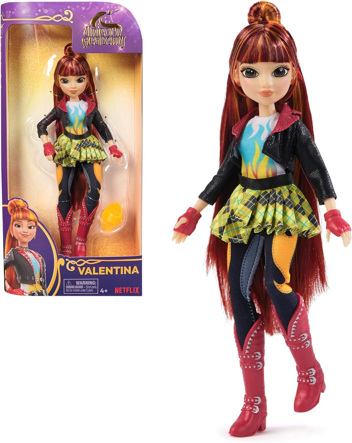Unicorn Academy Valentina Doll - originální panenka z oblíbené série Netflix, měří 24 cm a má 5 doplňků pro nápadité hraní rolí, pro děti od 4 let.