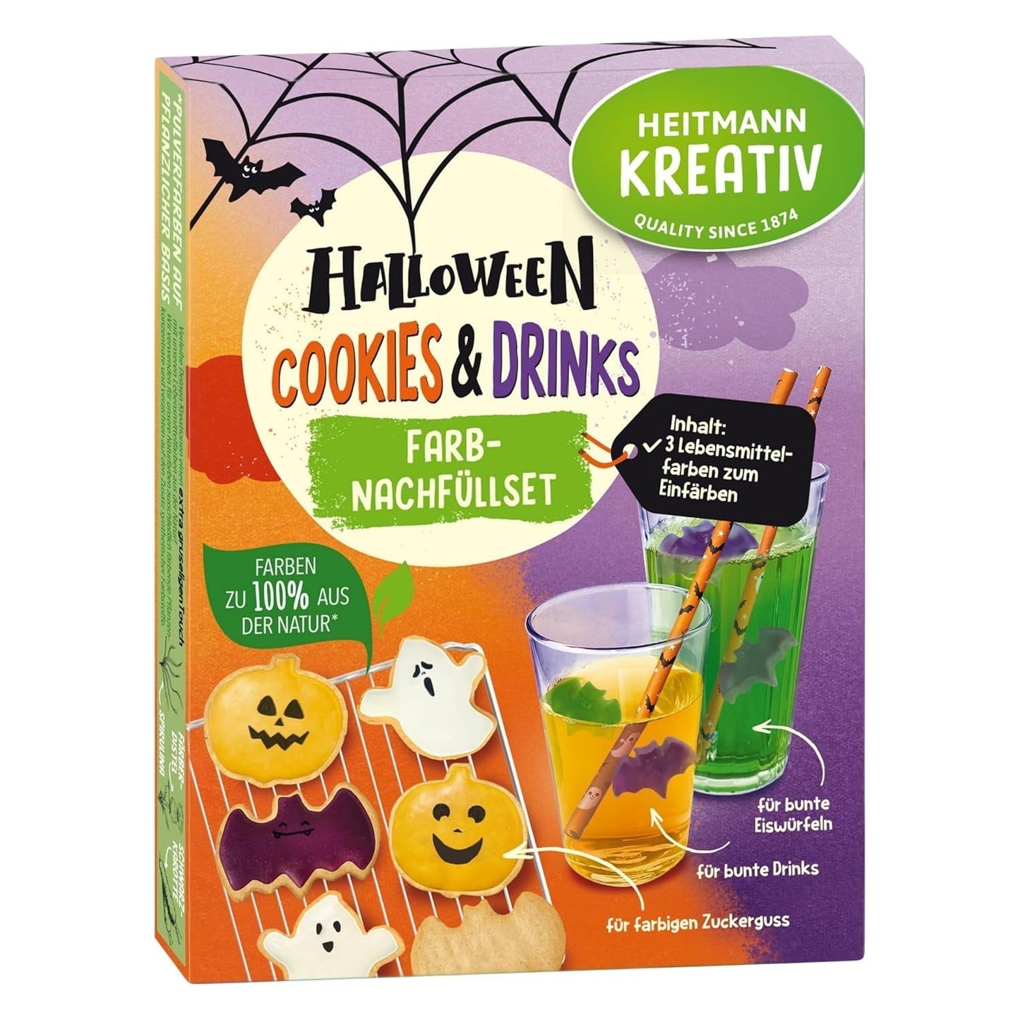 Barevná sada halloweenských sušenek a nápojů HEITMANN KREATIV