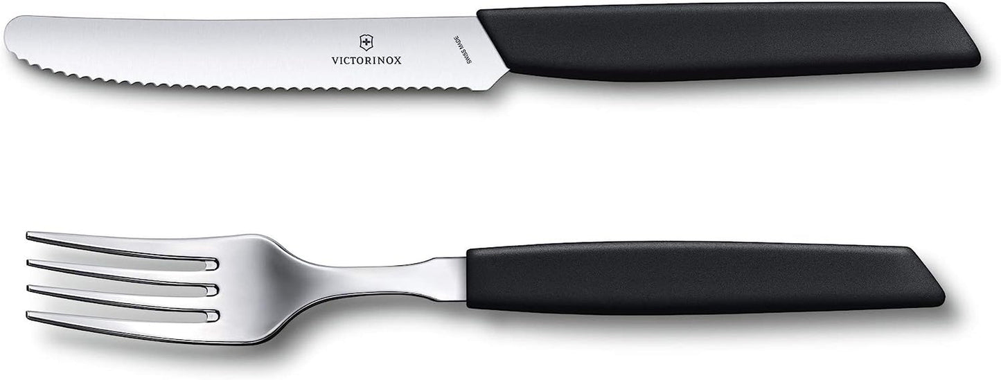 VICTORINOX Moderní švýcarská sada příborů pro 6 osob 12dílná kuchyně Naty Shop Black