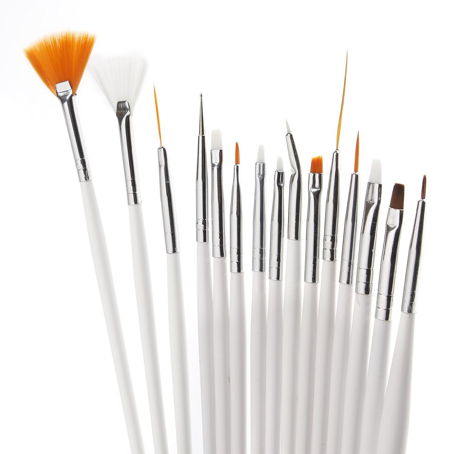 ® 20 X Professional štětce na nehty, gel, štětce na malování, umělecké štětce, sada francouzských štětců na nehty, sada nástrojů se špičatým hrotem, pro design nehtů, malování, tečkovaný vzor atd., s taškou