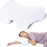 SAHEYER boční polštář na spaní s paží, ergonomický ortopedický polštář, pěnový polštář na krk a ramena, polštář na krk s víceúhlovými rameny pro mnoho poloh spánku (bílé) Ortopedické polštáře na krk Naty Shop bílá