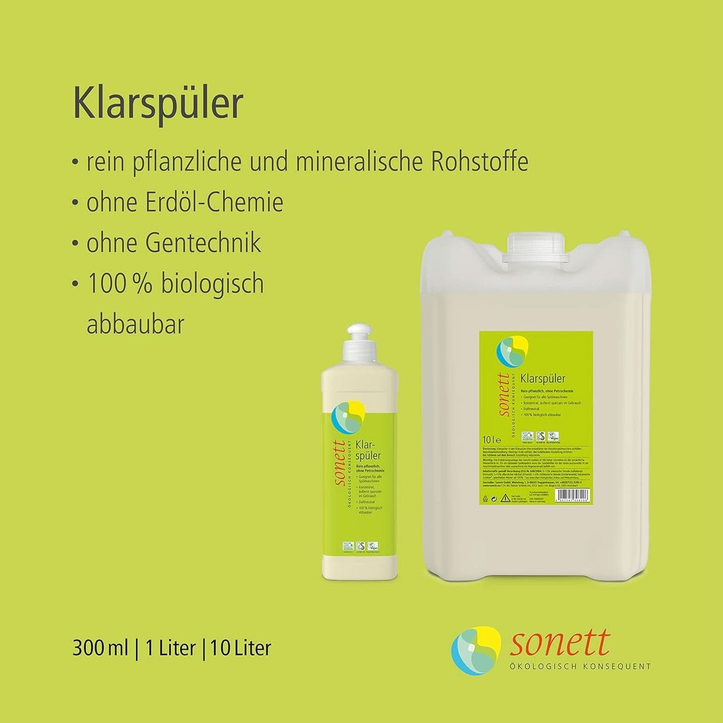 Sonett oplachový roztok, 500 ml Naty Shop Kitchen Detergents