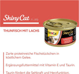 GimCat ShinyCat in Jelly Thunfisch mit Lachs - Nassfutter mit Fisch und Taurin für Katzen - 24 dávek (24 x 70 g)