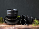 CreaTable, 22699, Industrial Gold BLACK Series, 16dílná sada nádobí pro 4, Porcelánová kombinovaná služba, Vhodné do myčky a mikrovlnné trouby, Kvalitní výroba