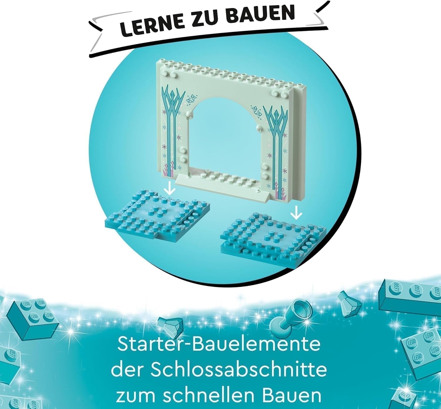 LEGO Disney Frozen Elsin ledový palác, hrad ledové královny, princezna ELSA a hračka pro panenku Annu, navíc 2 figurky zvířat, skvělý dárek pro 4leté dívky a chlapce 43238 Stavebnice Besuche den LEGO-Store