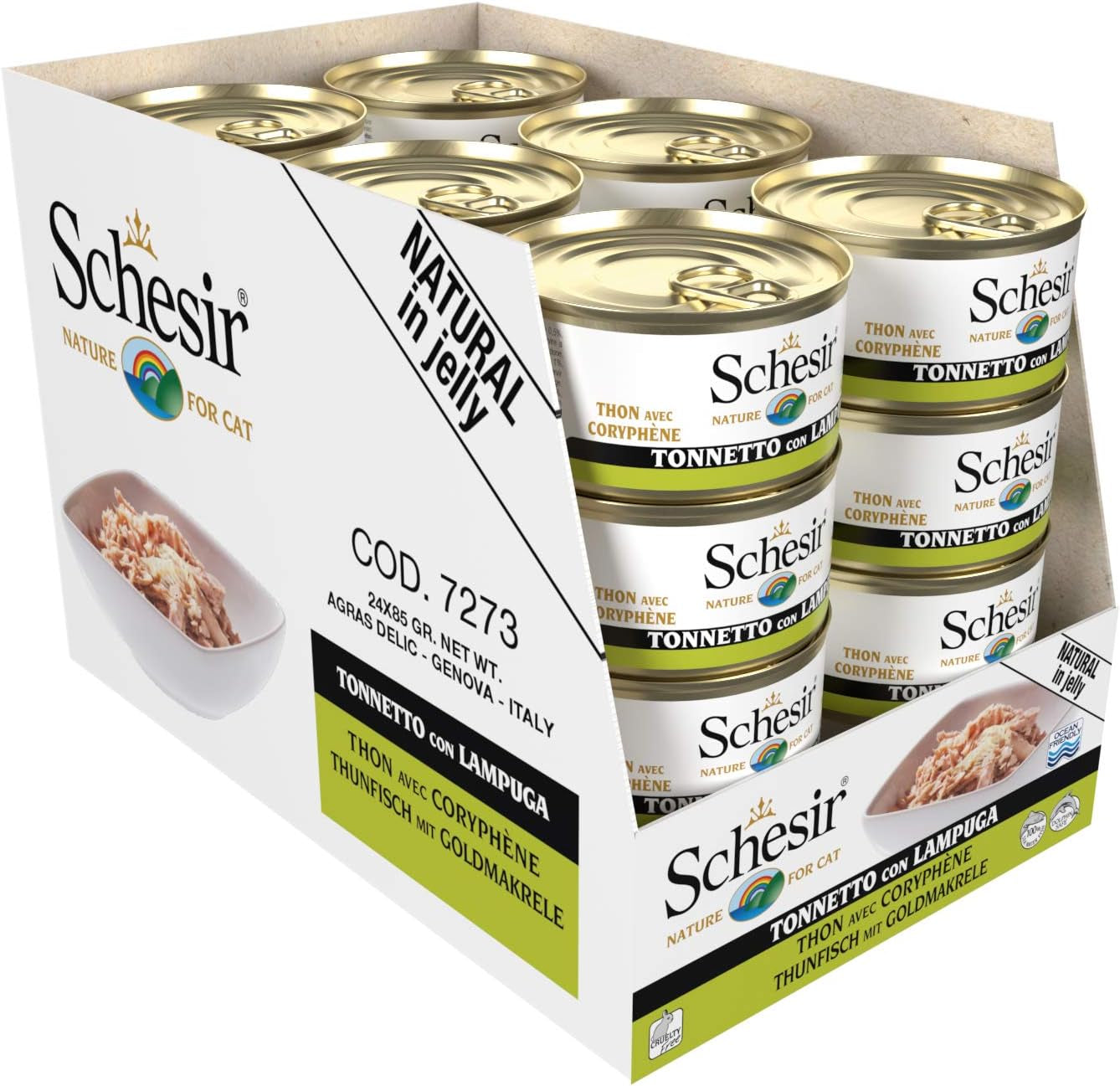 Cat Jelly Thunfisch mit Goldmakrele, Katzenfutter nass in Gelee, 24 dávek x 85 g