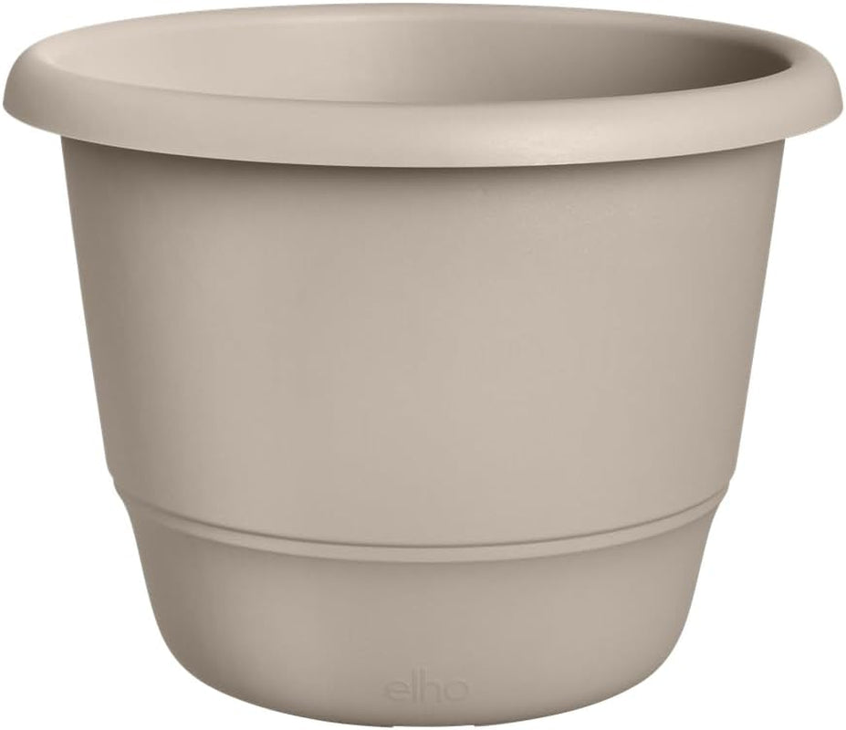elho Amiga Round 47 - Vnitřní a venkovní květináče - 100% recyklovaný plast - Ø 47,0 x V 35,3 cm - Béžová/Houbová béžová