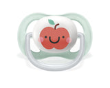 Dudlík Philips AVENT ultra air - 2-balení, bez BPA, prodyšný, pro miminka 0-6 měsíců, včetně pouzdra a sterilizace, jablko/hruška (model SCF080/17)