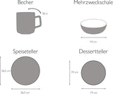 CreaTable, 22582, SAMBA Series, 16dílná sada nádobí pro 4, Porcelánová kombinovaná služba, Vhodné do myčky a mikrovlnné trouby, Kvalitní výroba