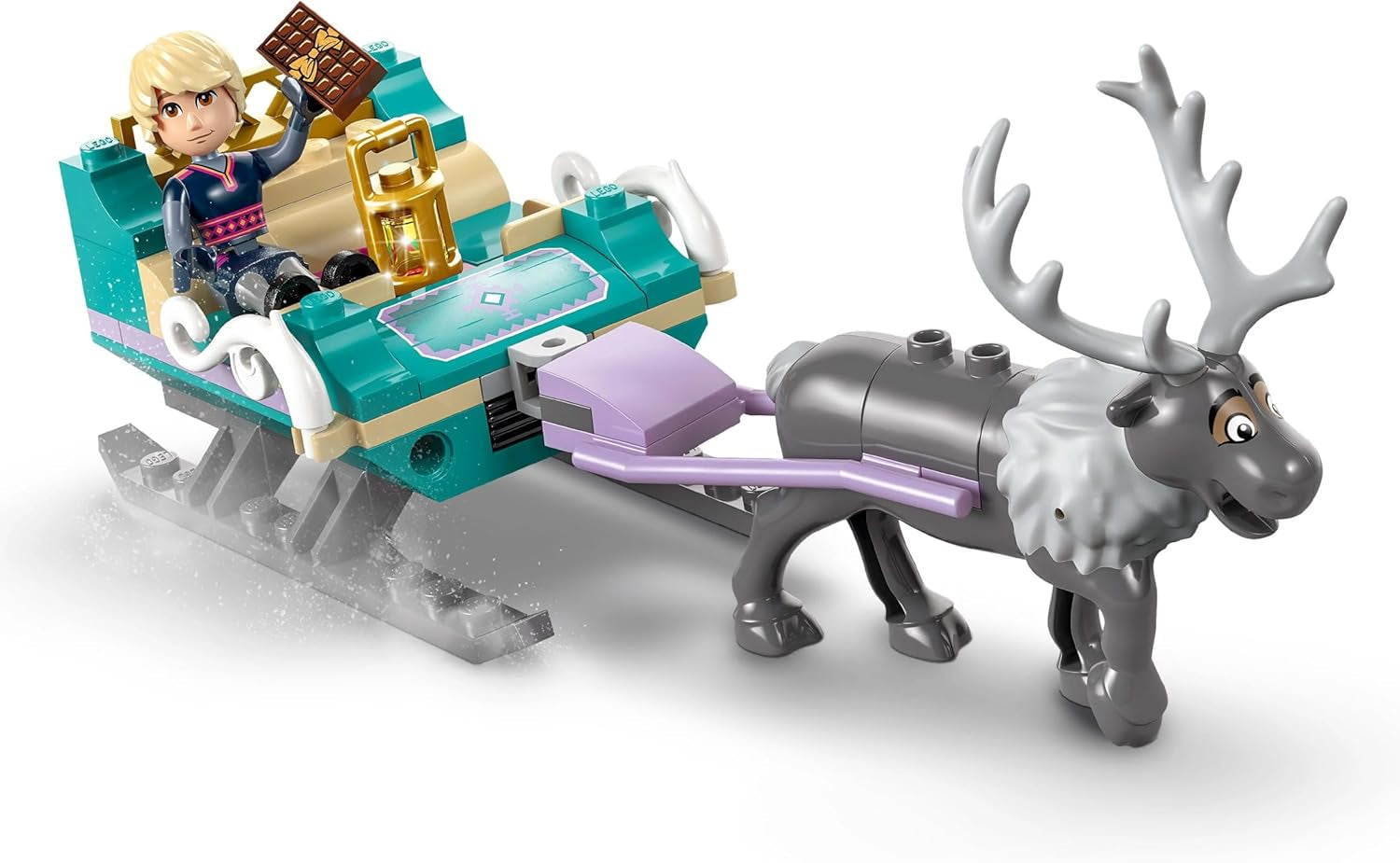 LEGO Ç€ Disney Frozen Dobrodružství na saních Anně, Stavebnice a fantasy sada, Čokoládový stojan s mini panenkami Annou, Kristoffem, Olafem a Svenem, Hračka princezna pro dívky od 4 let 43256 Stavebnice Besuche den LEGO-Store