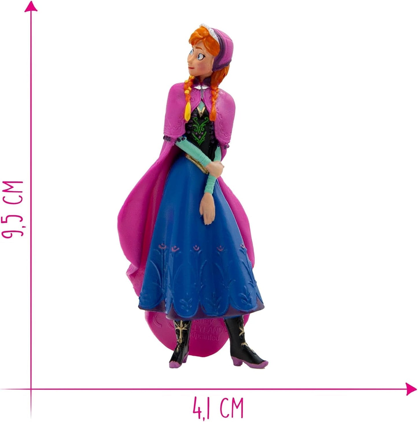 Bullyland 12960 - figurka princezny Anny z filmu Frozen od Walta Disneyho, cca. 9,5 cm, vysoce detailní, ideální jako malý dárek pro děti od 3 let
