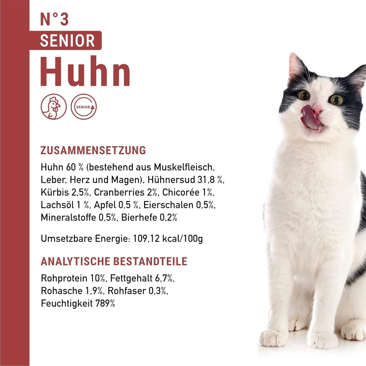 catz finefood Senior Collection Katzenfutter nass - Premium Nassfutter für Ihre Senior Katze - getreidefrei, bez Zucker, hoher Fleischanteil, Vitamine & Mineralien (6 x 200g dávka)