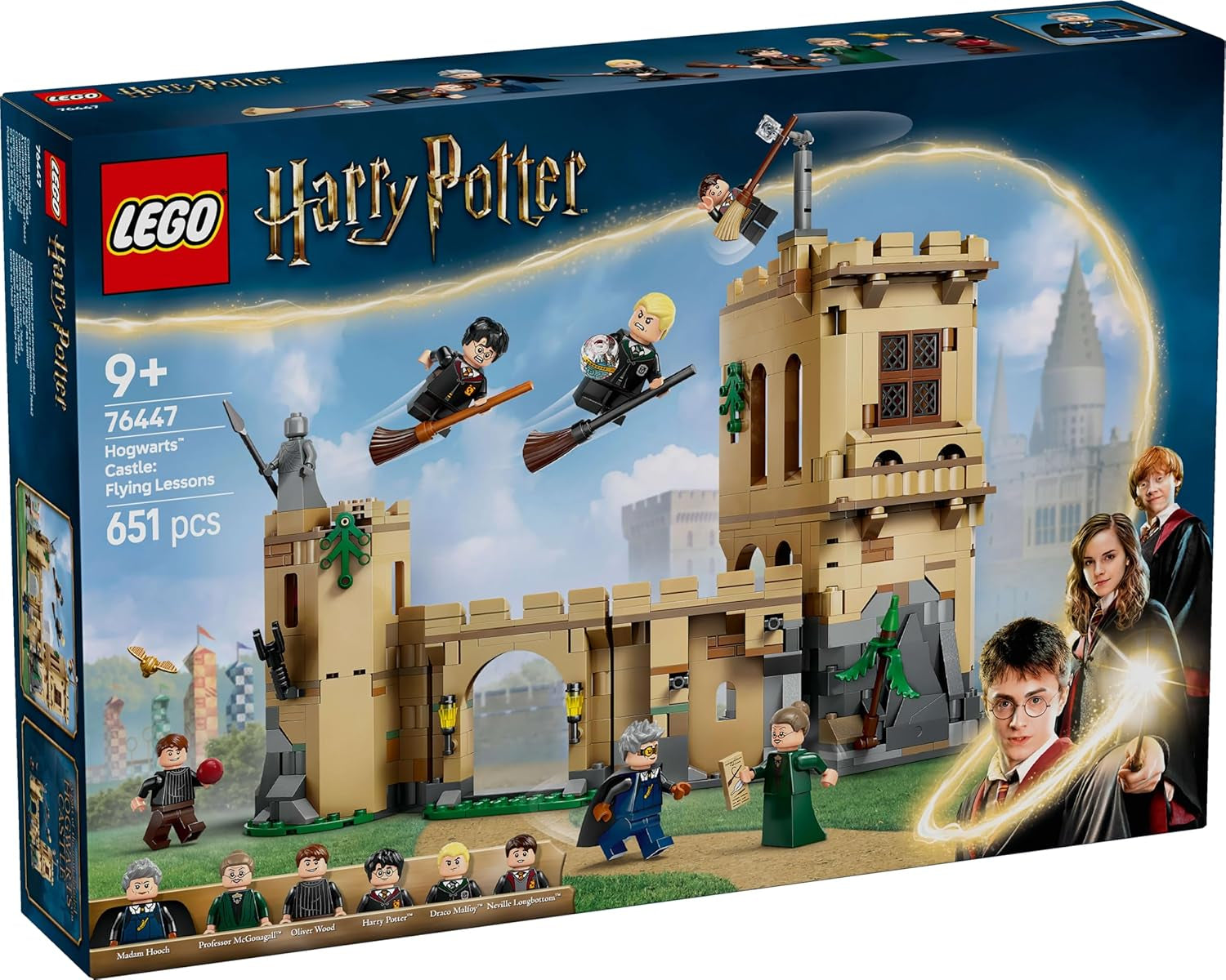 Bradavický hrad LEGO Harry Potter: Dobrodružná sada lekcí létání se 6 sběratelskými minifigurkami včetně Draca Malfoye a profesorky McGonagallové Hrací sada pro chlapce a dívky 9 let 76447 Stavebnice Besuche den LEGO-Store