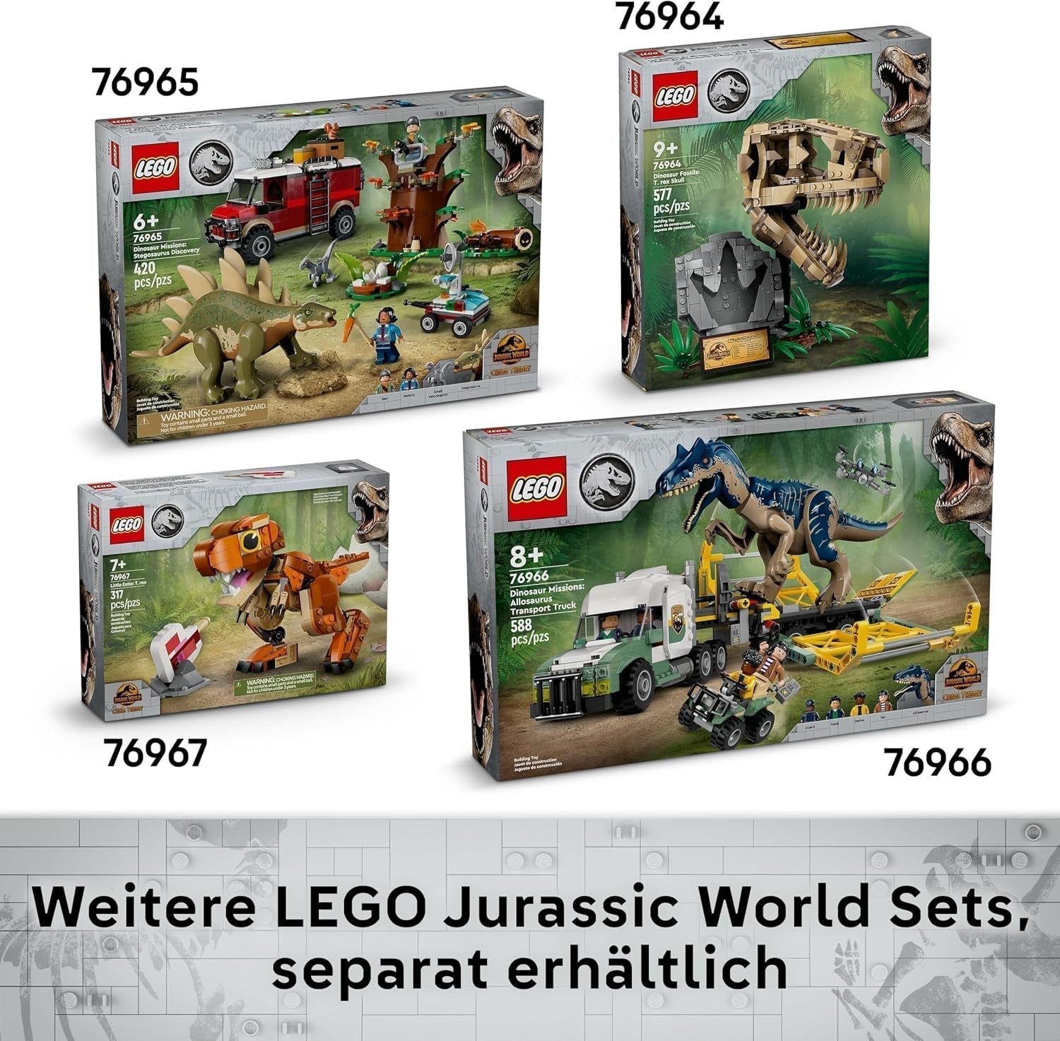 LEGO Jurassic World Dinosaur Fossils: Model lebky Triceratopse, hračka dinosaura pro kluky a dívky od 9 let, dárek pro děti a fanoušky Jurský svět 76969 Stavebnice Besuche den LEGO-Store