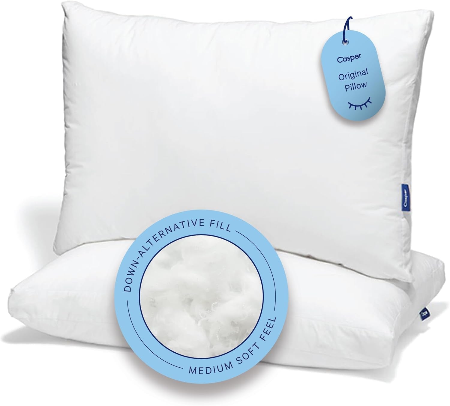 Casper Sleep Original polštář na spaní, king size, bílý Standardní polštáře Naty Shop Standard 2 kusy