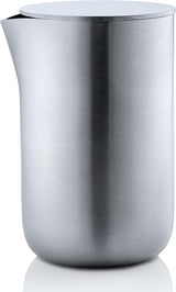blomus -BASIC- Matná nerezová šlehačka s víkem, objem 120 ml, Elegantní hrnek na mléko, Lze mýt v myčce (V/Š/V: 8,3 x 6,1 x 5,7 cm, Nerezová ocel, 63618)