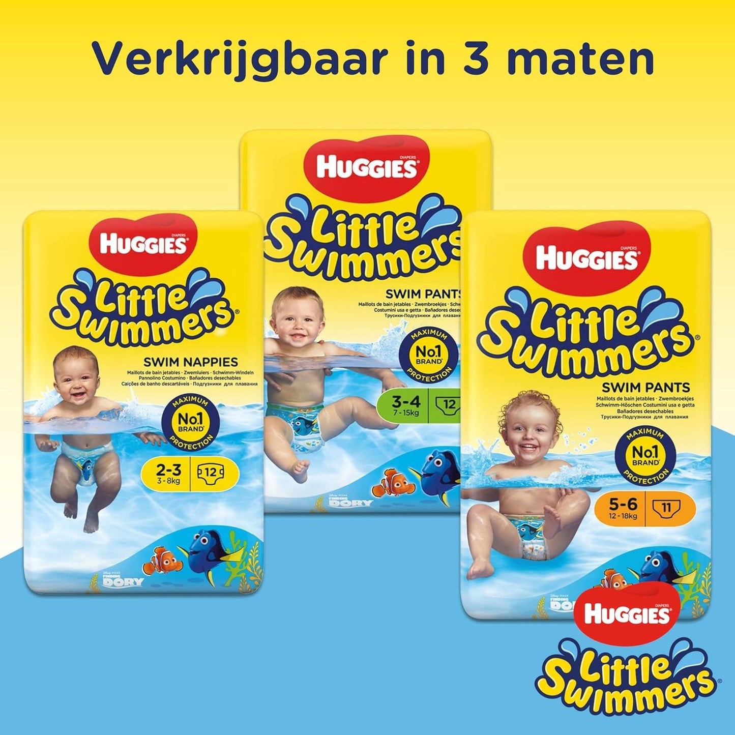 Jednorázové plenky Huggies Little Swimmers Velikost 2-3 - 36 Kalhotky celkem