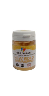 Jedlé třpytky s metalickým efektem, New Gold Shimmering, 20 gramů Glitter Naty Shop