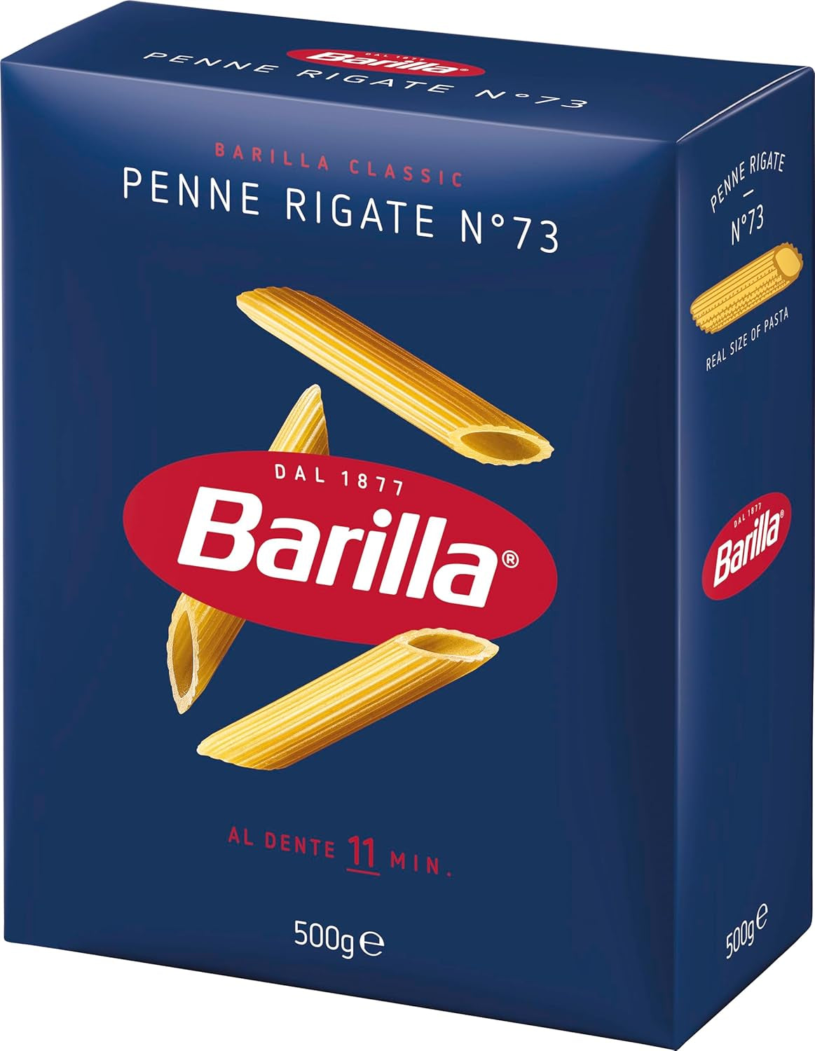 Těstoviny Barilla Classic Penne Rigate Nr. 73 z vysoce kvalitní tvrdé pšenice, vždy al dente (1 x 500 g)