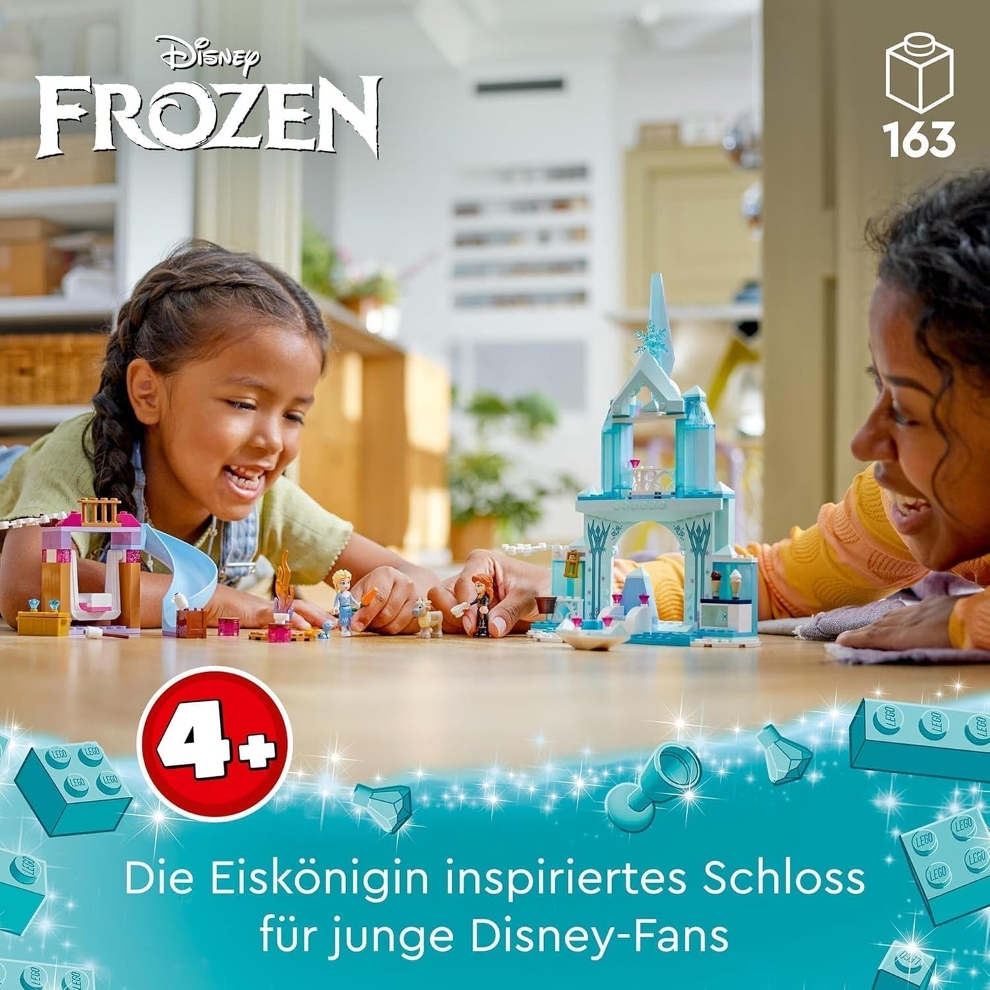 LEGO Disney Frozen Elsin ledový palác, hrad ledové královny, princezna ELSA a hračka pro panenku Annu, navíc 2 figurky zvířat, skvělý dárek pro 4leté dívky a chlapce 43238 Stavebnice Besuche den LEGO-Store