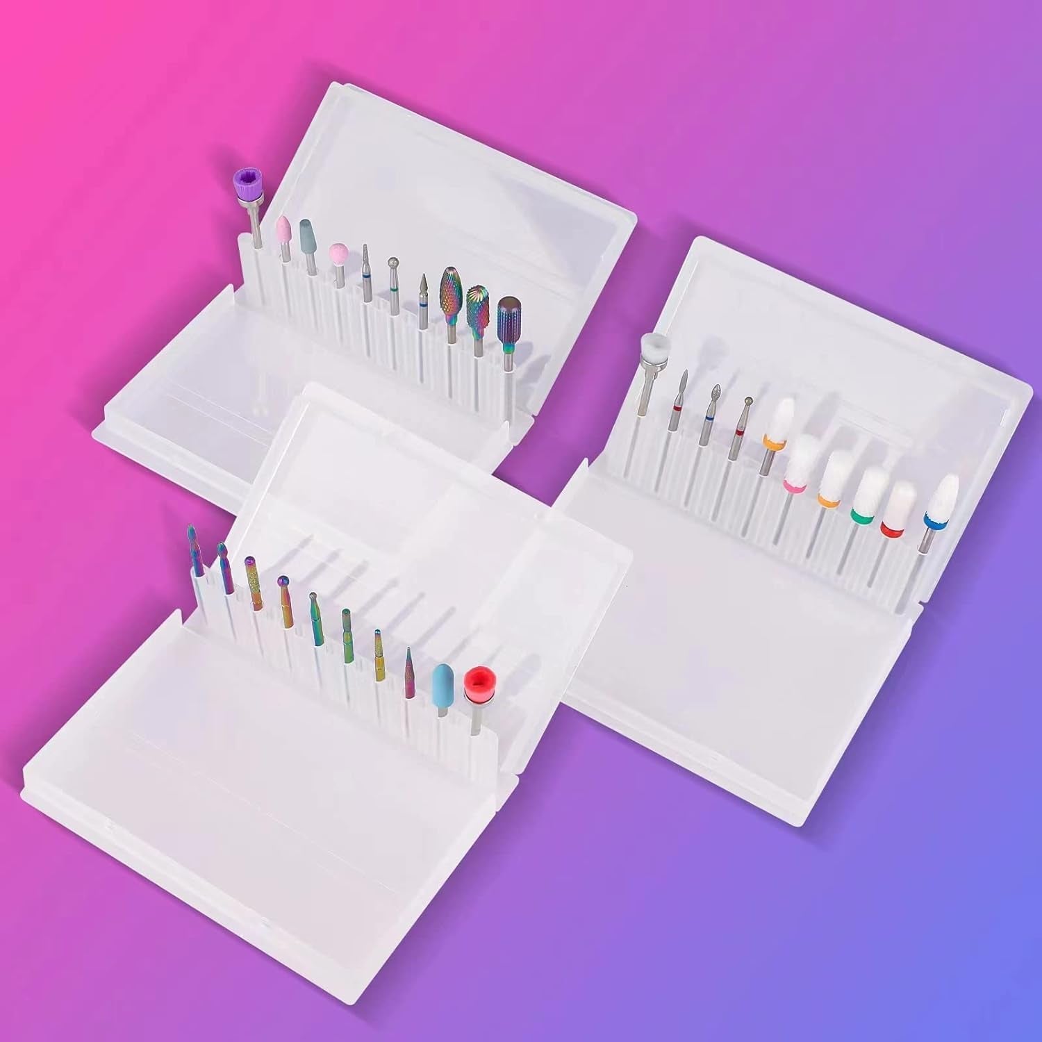 Depvko 30 Stück Nagelfräser Aufsätze Bits, 3/32'' Keramik Bohrer Für Nägel Acryl Diamant-Nagelhaut-Efile-Hartmetall-Retferner Für Zuhause Salon Gel, Maniküre Pediküre-Werkzeuge (Inklusive)3