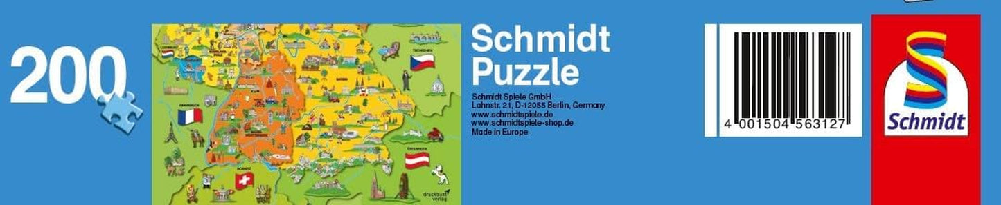 Mapa Německa s obrázky (puzzle pro děti) Puzzle Naty Shop
