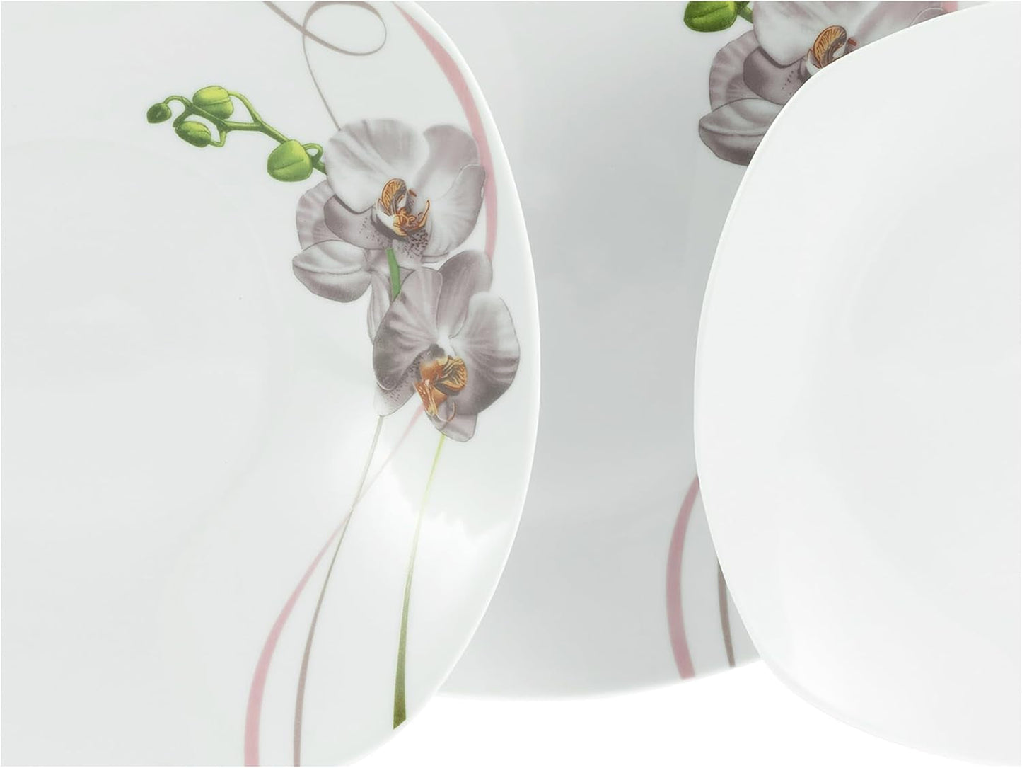 CreaTable, 24024, Square Orchid Series, 18dílná sada nádobí pro 6, Porcelánový kávový servis, Vhodné do myčky a mikrovlnné trouby, Kvalitní výroba