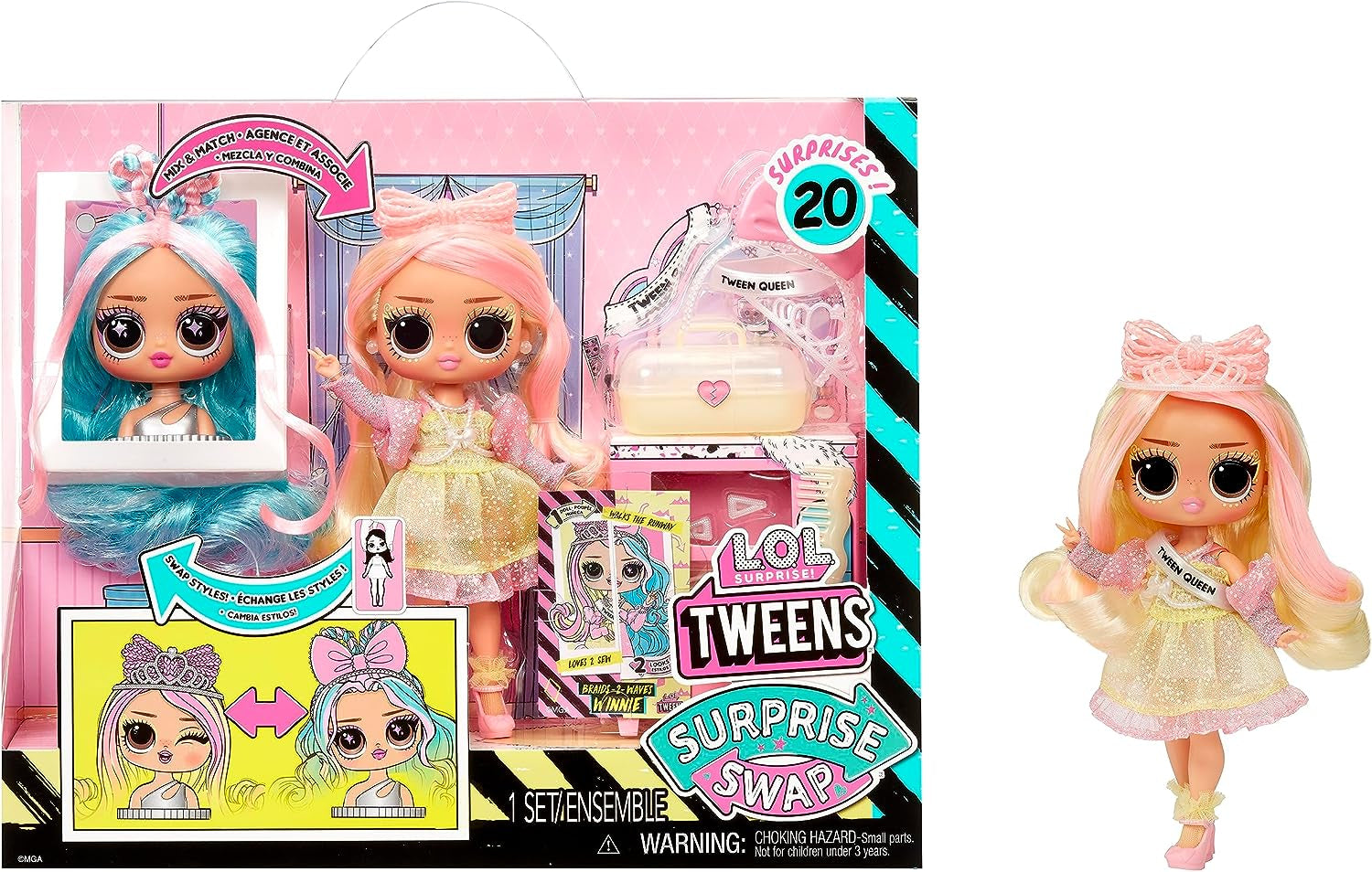 L.O.L. Surprise Tweens Surprise Swap Series - Copánky-2-Waves Winnie - Modepuppe mit mehr als 20 Überraschungen inclusive Styling-Kopf a fantastischer Mode and Accessoires - für Kinder ab 4 Jahren