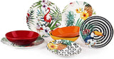 Excelsa Tropical Chic Tale Set, 18 Stück, Porzellan, mehrfarbig