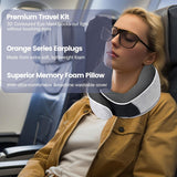 Polštář na krk Cestovní polštář z paměťové pěny Ergonomický design Polštář na krk z paměťové pěny s maskou na oči 2 špunty do uší a úložný vak Perfektní pro spaní na cestách při cestování Naty Shop Ortopedické polštáře na krk