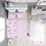 Dětské povlečení, růžové hvězdičky, 100% bavlna Povlečení - dětské Naty Shop