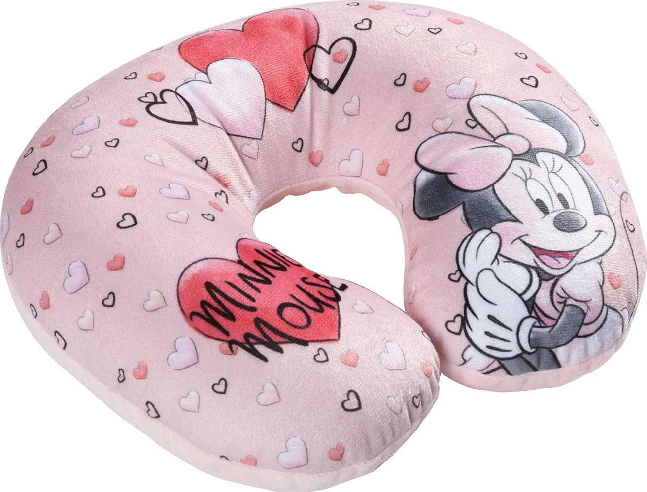 Tataway ve Viaggio SI roste - Disney Minnie Mouse Travel Polštář | Jemný sametový materiál | Ruční praní na 30° | Náplň s mikroperličkami | Dětská sedačka vhodná od 3 let, Růžová, jedna velikost, sametová Cestovní polštářky Naty Shop