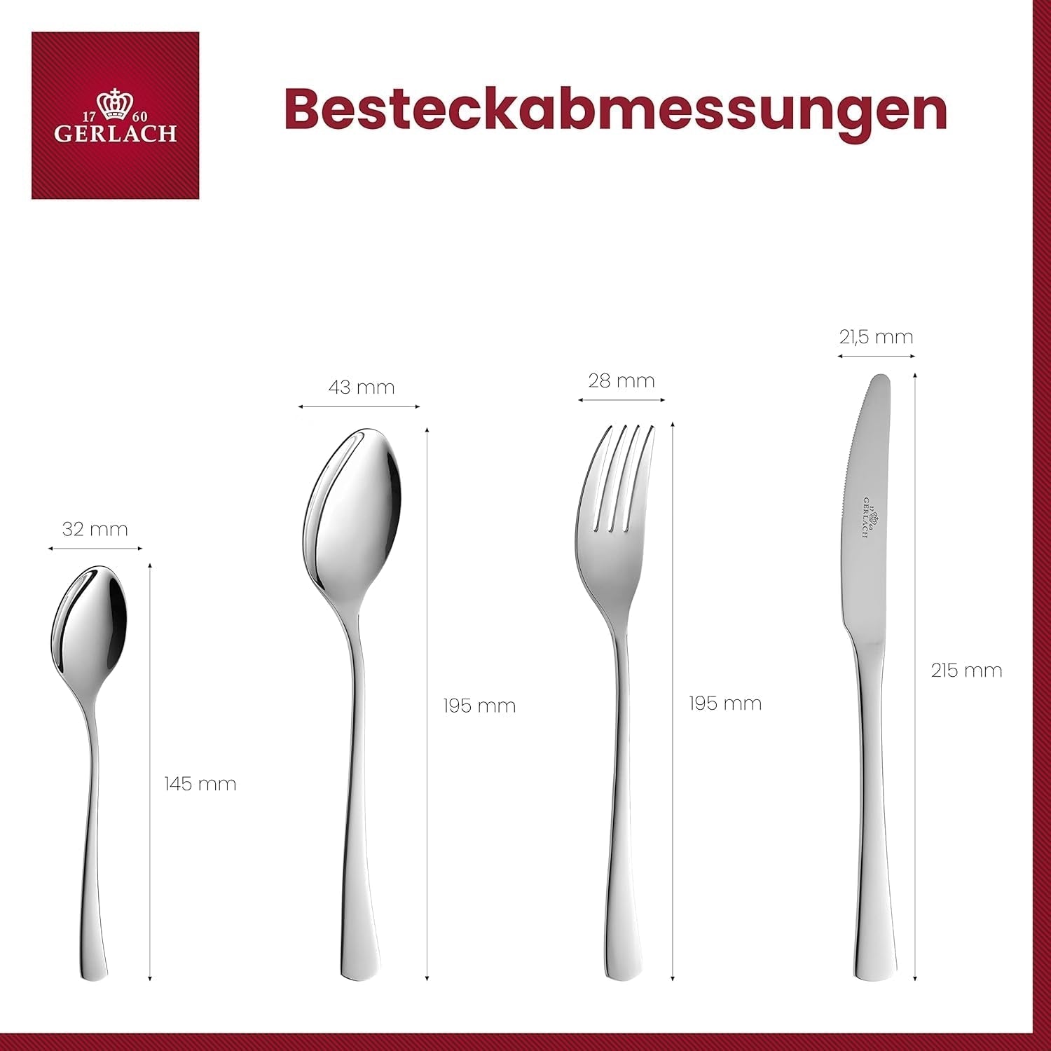 Gerlach 1760 Tunea Set, Nerezové příbory, 24 ks, 6 osob Kuchyň Naty Shop