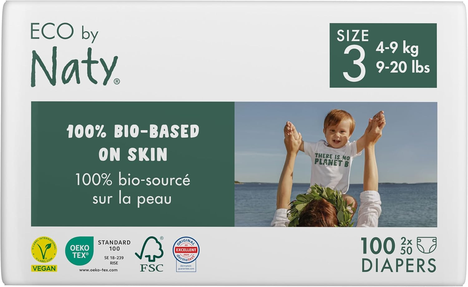 Eco plenky Eco by Naty Baby Eco plenky - prémiové organické plenky, ekologické, vyrobené z rostlinných materiálů, ideální pro citlivou dětskou pokožku (velikost 5 - 80 kusů)
