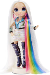Vlasové studio Rainbow High - Exkluzivní herní sada pro panenku Amaya Raine s dlouhými vlasy pro styling - Obsahuje omyvatelnou křídu na vlasy, kartáč na vlasy, doplňky - Dárek pro děti od 6 let