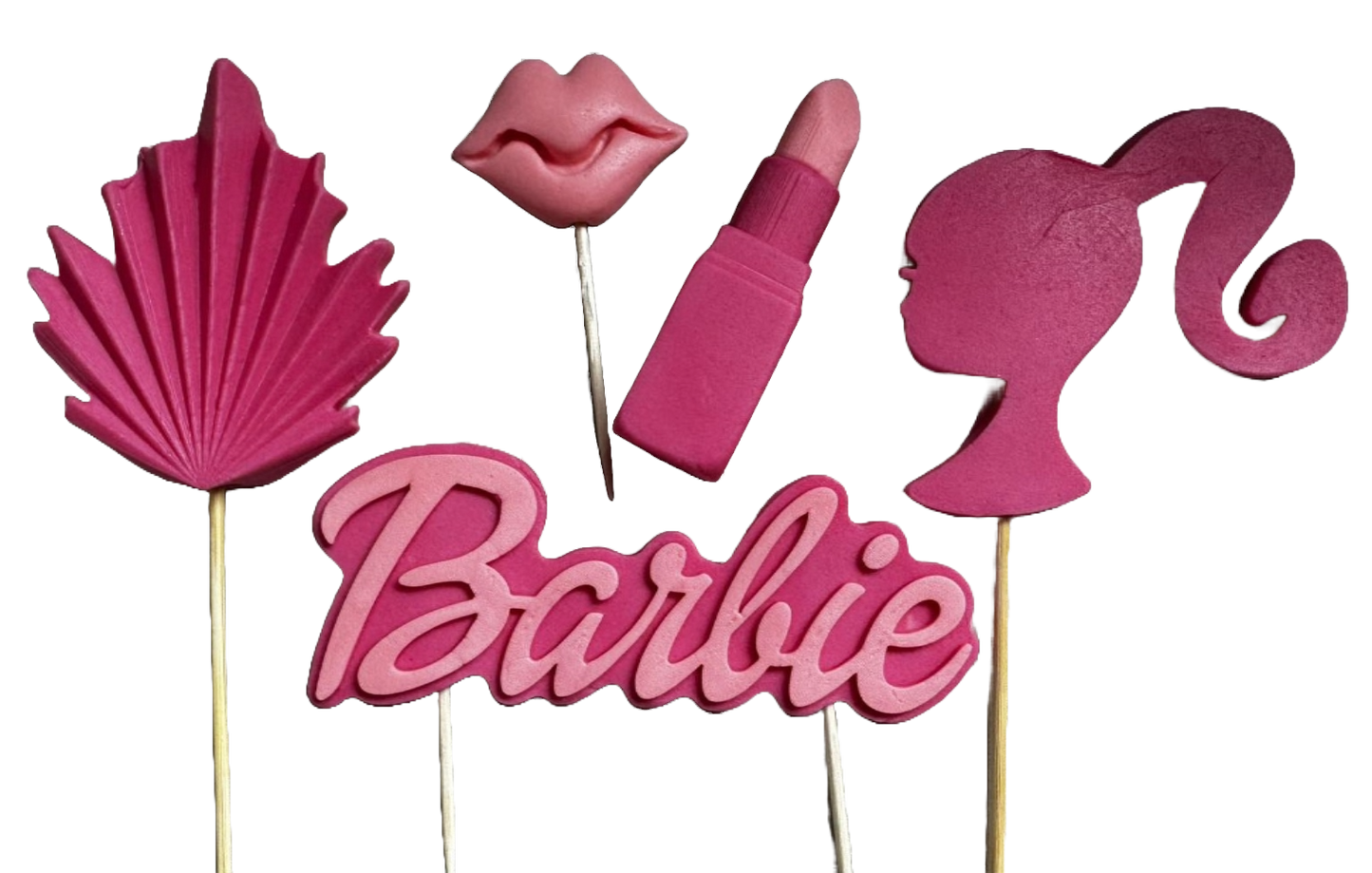 Sada 5 jedlých cukrových dekorací, Barbie Sugar Paste Decorations Naty Shop