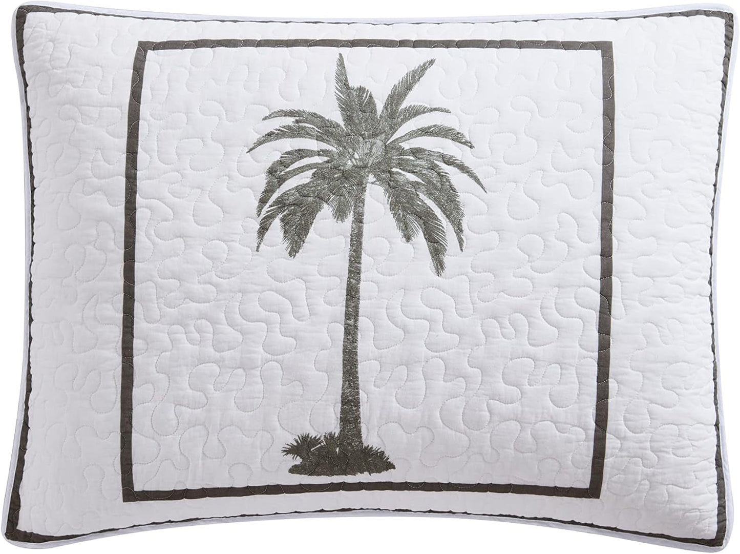 Tommy Bahama Palm Island Collection | Přikrývka – 100% bavlna, oboustranná, měkká a prodyšná, předepraná pro extra měkkost, královská postel, šedá Přikrývky a přikrývky Naty Shop