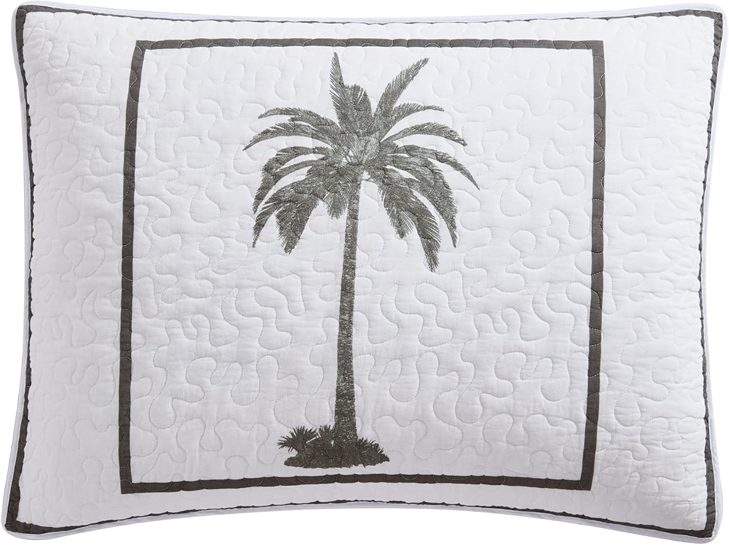 Tommy Bahama Palm Island Collection | Přikrývka – 100% bavlna, oboustranná, měkká a prodyšná, předepraná pro extra měkkost, královská postel, šedá Přikrývky a přikrývky Naty Shop