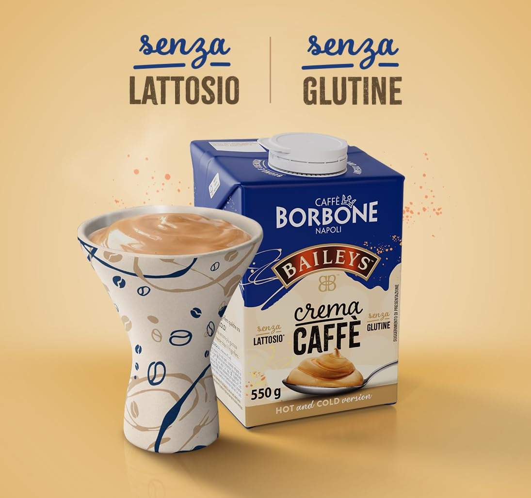 Caffè Borbone Baileys Kaffeecreme - Creme auf Milchbasis mit laktosefreiem, löslichem Kaffee, mit Baileys - laktosa- and glutenfrei - 550-Gramm-Kartonpackung