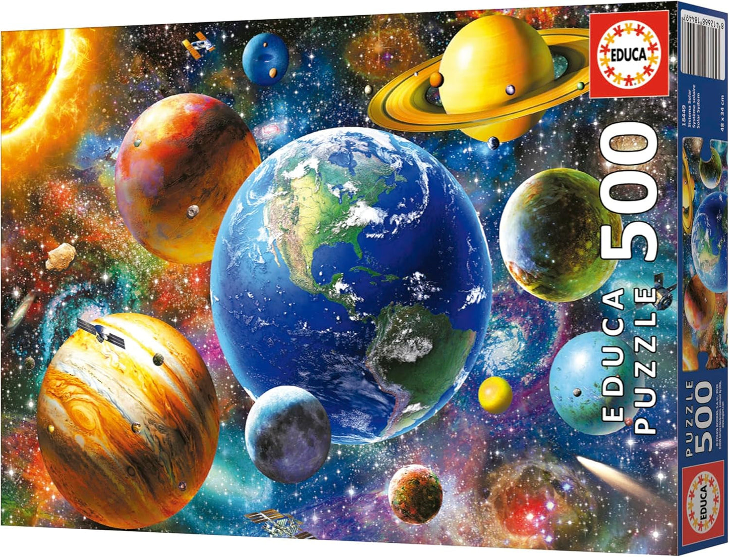 Educa - Puzzle 500 dílků pro dospělé | Sluneční soustava, puzzle 500 dílků pro dospělé a děti od 11 let, planety, vesmír, vesmír (18449) Puzzle Naty Shop