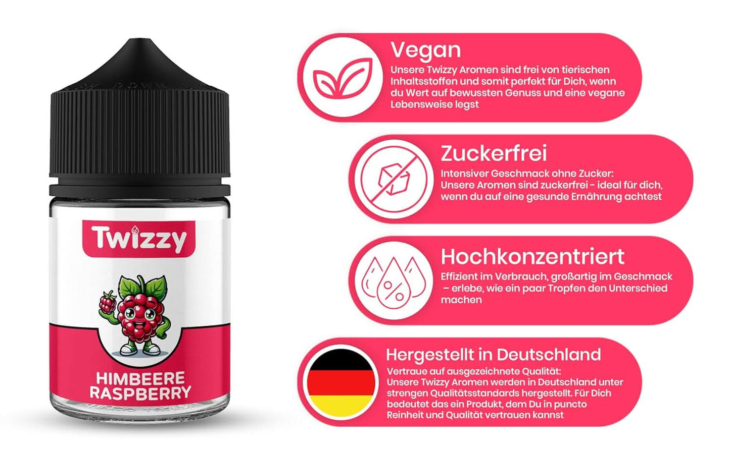 Twizzy, intenzivní malinová příchuť, 60 mililitrů Arome Naty Shop