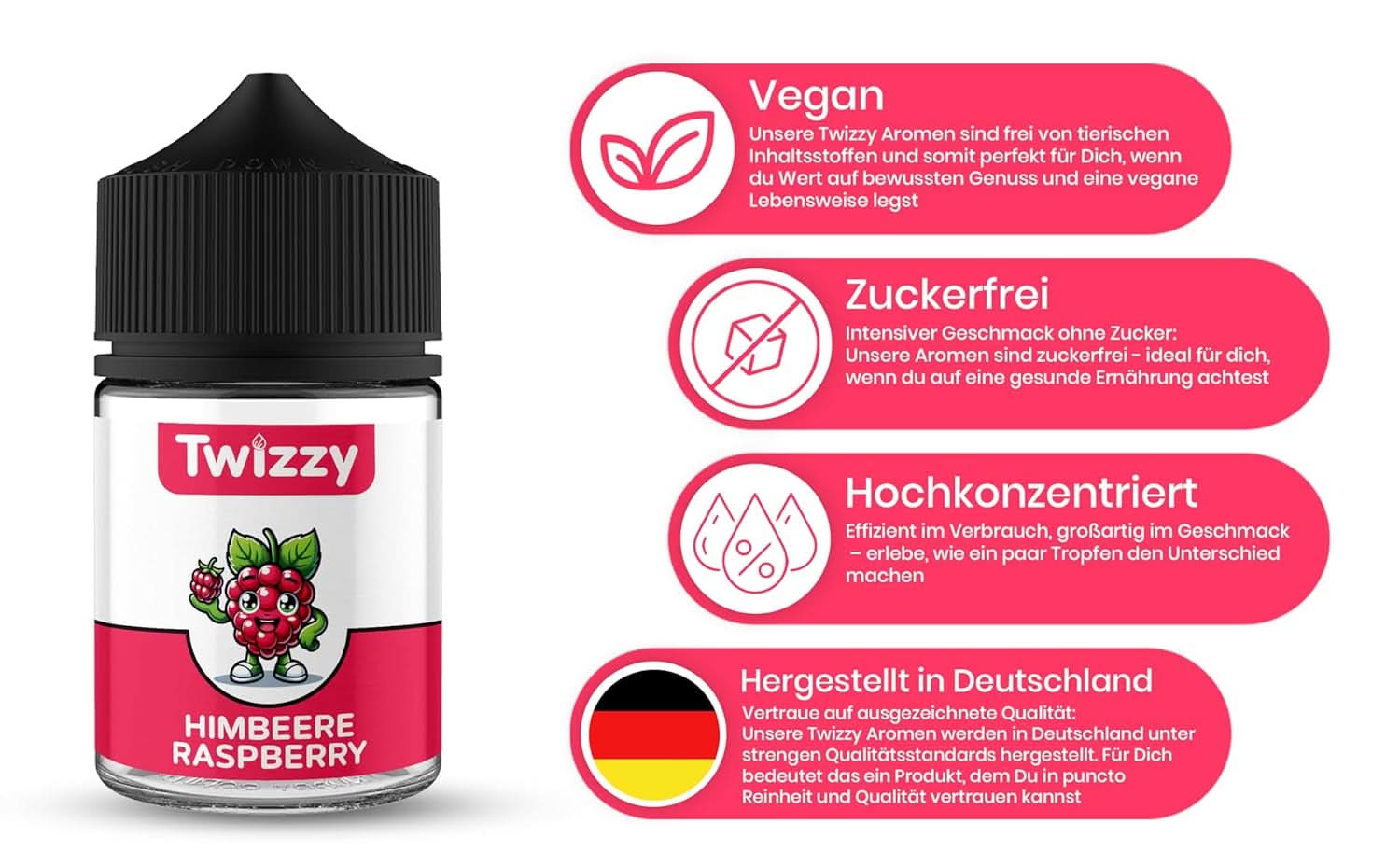 Twizzy, intenzivní malinová příchuť, 60 mililitrů Arome Naty Shop