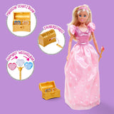 Hrací panenka Simba Steffi Love Princess Diamond Princess s kouzelnou truhlou s pokladem, žezlem a diamanty, 29 cm, 3 roky a více