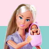 Simba Steffi Love Welcome Baby 29 cm Těhotná Steffi 12 balení Příslušenství k hraní rolí Módní panenka se 4 cm hračkou pro panenku pro děti od 3 let