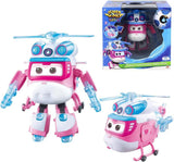 Super Wings 5" transformující postavy 2-balení Transformující Supercharged Jett + Tino Transformer Hračka pro chlapce a dívky Věk 3+ Červené akční figurky Naty Shop Dizzy