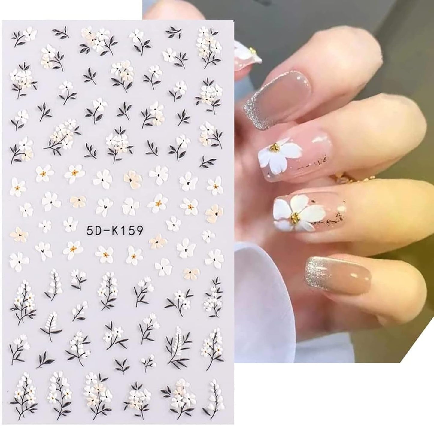 Sada nálepek na nehty Für Einzigartiges Nageldesign, 4 Blatt Frühlingsthemen Nail Art Zubehör, Perfekt Für 3D Gel Nägel Und UV Gel Strips