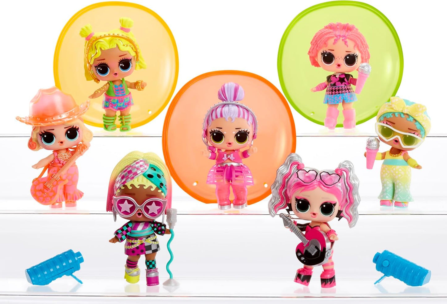 L.O.L. Překvapení! Neon Pop Stars Tots – 1 panenka Black Light Magic Surprise, slepý obal, 7 sběratelských panenek, každá s neonovými nálepkami a doplňky, dárek pro děti 4+ panenky Naty Shop