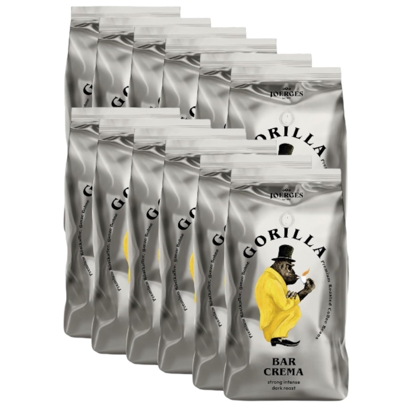 Zrnková káva Gorilla Espresso Bar Crema - 12 balení po 1000g